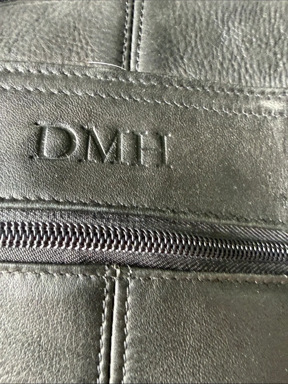Black Leather Duffel Bag - Unbranded